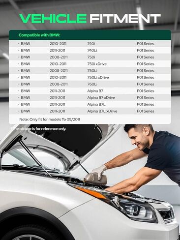 YHTAUTO قطعتان من الصدمات لغطاء المحرك الأمامي لسيارات BMW 2010-2011 740i/750i xDrive/750Li xDrive/، 2008-2011 750i/750Li/760Li، 2011 740Li/Alpina B7/Alpina B7 xDrive/Alpina B7L/Alpina B7L xDrive in Saudi Arabia