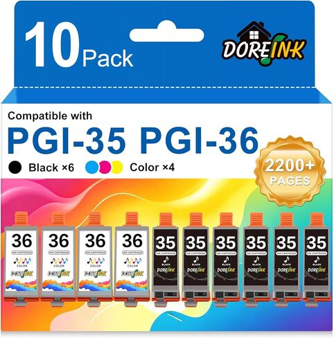 خرطوشة حبر 35 36 بديلة متوافقة لخرطوشة حبر Canon TR150، تعمل لطابعة Canon Pixma tr150 ip110 ip100 (10 عبوات) in Kuwait