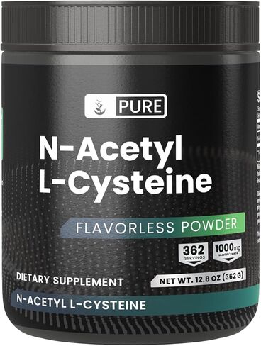 مكونات أصلية نقية مسحوق NAC، 12.8 أونصة، N-Acetyl L-Cysteine، حمض أميني، نقي دائمًا in Saudi Arabia