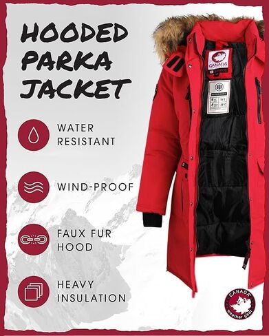 CANADA WEATHER GEAR Women's Winter Coat - Women's Parka and Long Winter Jackets for Women with Removable Faux-Fur Hood (S-3X) in Saudi Arabia