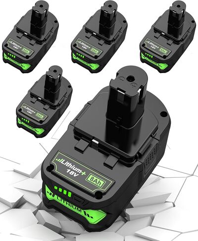 4 Pack 18V 6.5 Ah High Capacity Battery for Ryobi 18 Volt Battery Compatibility with Ryobi P102 P103 P104 P105 P107 P108 P109 P190 P122 in Saudi Arabia