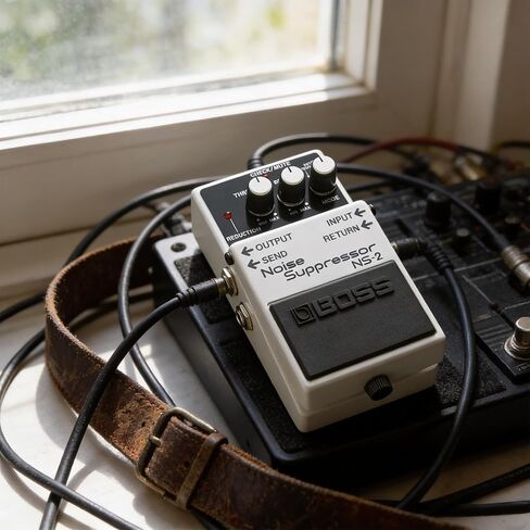 Boss NS-1X Noise Suppressor Bundle with Power Adapter, Roland Instrument Cable, Patch Cable, and Picks in Saudi Arabia