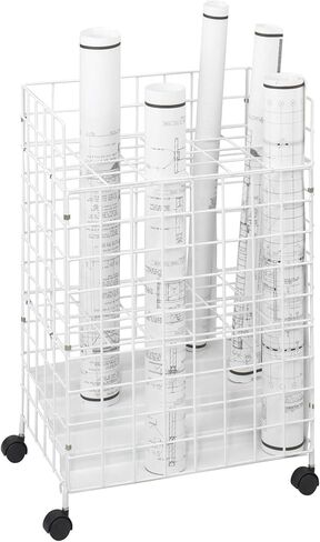Safco Products 3084 Wire Roll File, 4 Compartments - Heavy-Gauge Steel Rod - Supports up to 100 lbs - All-Surface Casters in Saudi Arabia