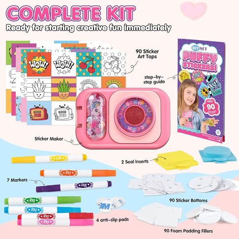 Hewaurorion 3D Sticker Maker Refill Pack for Kids, Create DIY Puffy Stickers, Arts & Crafts Supplies with 90 Sheets, Make Your Own Stickers for Boys Girls Ages 6-10 in Saudi Arabia