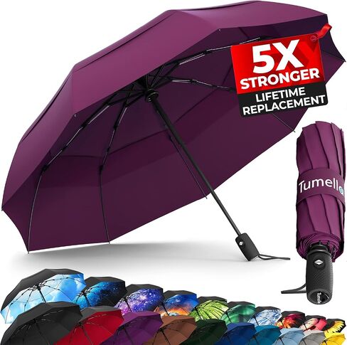 TUMELLA UltraV7 Umbrella, Windproof Travel Umbrella [Superior, Beautiful, Light & Unbreakable], 2024 Anti-Flip & Ultra-Flex Tech, Compact in Saudi Arabia