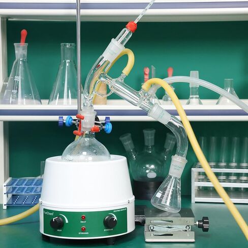 Glass Short Path Distillation Head, High-Efficiency Optimal Separation and Precision Control Distillation Apparatus for Lab Distillation, 3-Hose Connection, 24/40 Joint in Saudi Arabia