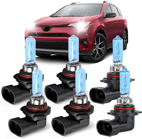 SHENKENUO مناسب لـ DODGE RAM 1500 2500 3500 مع جهاز عرض (2013 2014 2015) 9005+9012 شعاع عالٍ/منخفض فائق - مجموعة لمبات هالوجين أمامية عالية الأداء، ضوء أبيض 5000 كلفن، توصيل وتشغيل، حزمة من 6 قطع in Saudi Arabia