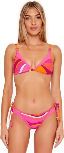 Trina Turk Women's Standard Vivid Vista Layered Triangle Bikini Top-Adjustable, Tie Back, Swimwear Separates in Saudi Arabia