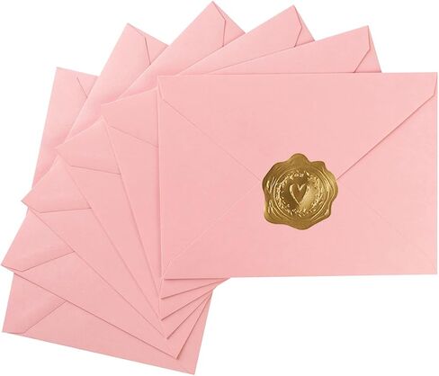 50 Pack A7 Colorful 5x7 Envelopes V Flap Invitation Envelopes for 5x7 Cards, Birthday, Weddings, Graduations, Greeting Cards, Baby Shower 5.24 x 7.24 Inches (Cream Color) in Saudi Arabia