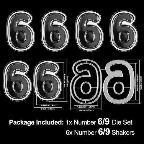 Number Dies and Shaker Domes Set for Card Making, 1 Sets Metal Cutting Dies with 6 Pcs Puffy Shaker Covers to Add Dimension Shaker Card Making Handmade Crafts Clear Pouch Cover (Number 1) in Saudi Arabia