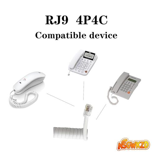 Phone Cord for Landline Handset Telephone, Tangle Free Coiled Wire White, RJ9 Cable and Detangler (2 Set) in Saudi Arabia