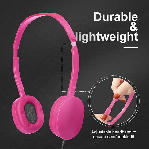 30 Pack Wired Headphones, Adjustable On Ear Headphones, Kids Headphones with Stereo, Children Headphones Earbuds for Kids, Boys, Girls, Schools, Laptop, Travel, Plane, Tablet, 6 Colors in Saudi Arabia