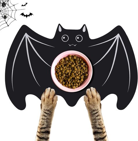 Halloween Pet Mat for Food and Water, Pet Feeding Mat for Dog Cat Bowl Absorbent Anti-Stain Non-Slip Quick Dry Easy Clean Floor Placemat, Pets Accessories Indoor (Spider Web) in Saudi Arabia