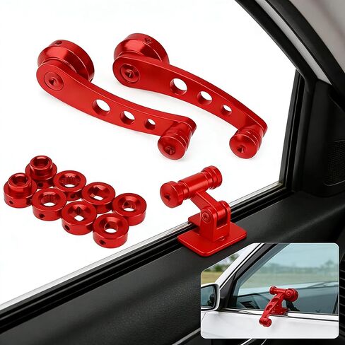 SENTOP 2PC Universal Window Crank Handle, Aluminum Car Window Opener Handle Kit, Replacement Winder Crank Kit for Auto Vehicle (Red) in Saudi Arabia