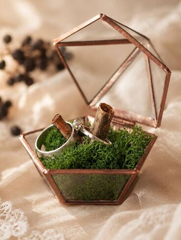 Ring box for wedding ceremony, Ring bearer pillows, Glass ring box, Proposal ring box Engagement ring box, Ring holder (Black) in Saudi Arabia
