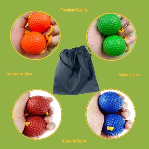 12 Pack Ladder Balls Ladder Toss Balls Ladder Ball Replacement Balls with Storage Bag for Toss Match (red Blue Orange Green) in Saudi Arabia