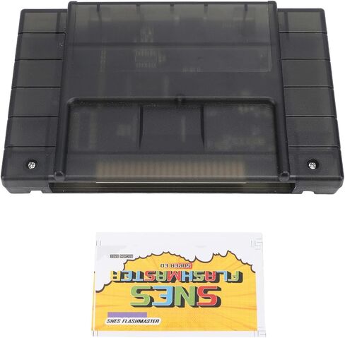 3000 in 1 V1.0 Game Cartridge with 8GB Memory Card for SNES Console, Supports FAT16 FAT32 File System, Automatic Save Function, Compatible with USA SNES Systems (Transparent Black) in Saudi Arabia