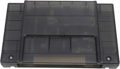 3000 in 1 V1.0 Game Cartridge with 8GB Memory Card for SNES Console, Supports FAT16 FAT32 File System, Automatic Save Function, Compatible with USA SNES Systems (Transparent Black) in Saudi Arabia