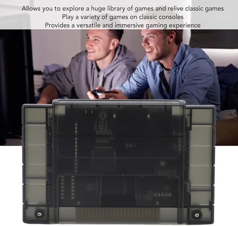 3000 in 1 V1.0 Game Cartridge with 8GB Memory Card for SNES Console, Supports FAT16 FAT32 File System, Automatic Save Function, Compatible with USA SNES Systems (Transparent Black) in Saudi Arabia
