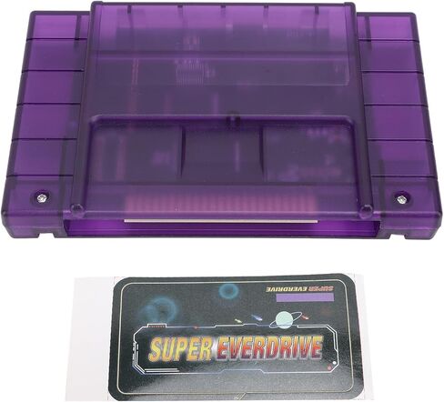 3000 in 1 V1.0 Game Cartridge with 8GB Memory Card for SNES Console, Supports FAT16 FAT32 File System, Automatic Save Function, Compatible with USA SNES Systems (Transparent Black) in Saudi Arabia