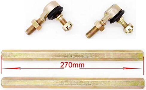 2PCS M10-M12 Left Hand Thread Steering Tie Rod kit Fit for Chi China UTV Go Kart Buggy Gear Rack Bike Parts(270mm) in Kuwait