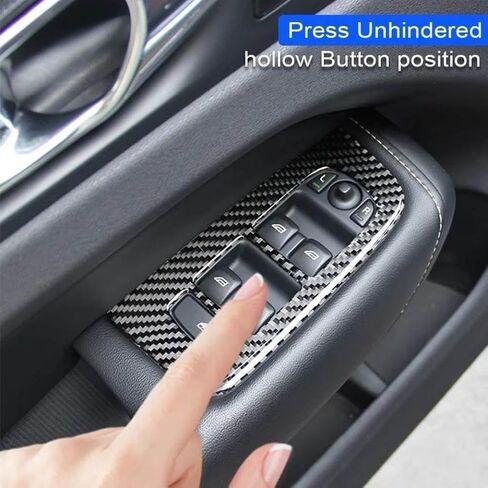 رافع زر التبديل غطاء لوحة التحكم ألياف الكربون متوافق مع XC60 S60 V60 2018 2019 2020 in Kuwait