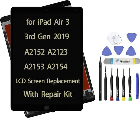 استبدال شاشة LCD مقاس 10.5 بوصة متوافق مع iPad Air 3 الجيل الثالث 2019 A2123 A2152 A2153 A2154 مجموعة شاشة LCD + محول رقمي زجاجي يعمل باللمس + طقم إصلاح (أسود) in Saudi Arabia