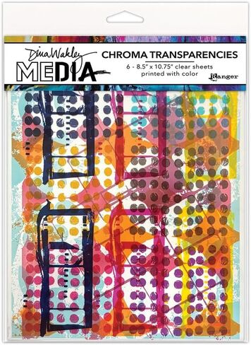 Dina Wakley Media Transparencies, 8.5 x 10.75 inches - Craft Supplies for Mixed Media, Art Collages, Card Making, and Junk Journals - Includes 6 Sheets, Grunge Specimens in Saudi Arabia