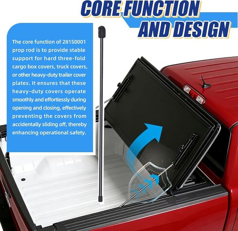2 Pack 281S0001 Replacement Prop Rod for 10mm Ball-Stud, Universal Rear Tonneau Cover Lid Lift Supports, Compatible with Hard Tri-Fold Pickup/Truck Bed, Truck Cover, Tonneau Cover, Trailer Cover in Saudi Arabia