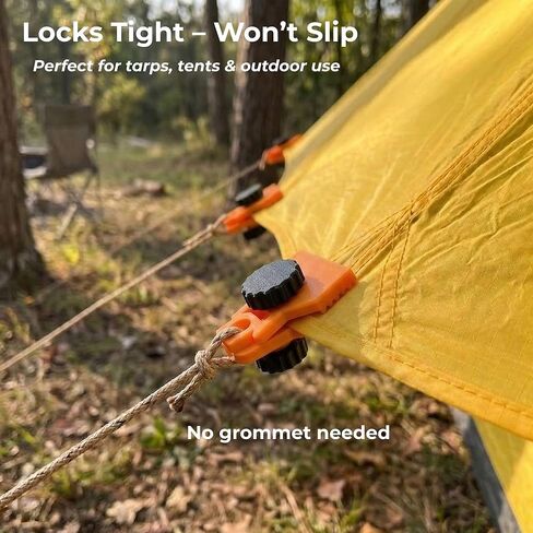 Wide Mouth Tarp Clips Heavy Duty 6 Pack, Made in USA PETG Tarp Clamps with Adjustable Screw, No Grommets Needed, 1/2" Jaw Opening for Tarps, Canopies, Truck Beds, Camping Tie Downs (6) in Saudi Arabia