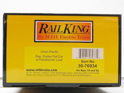 M.T.H. Electric Trains MTH RAILKING Union Pacific DEP. Center Flat W/Transformer O Gauge 30-76934 in Saudi Arabia