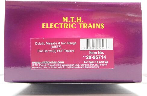 MTH Premier Duluth، MISSABE & Iron Range مقطورة سيارة مسطحة O مقياس 20-95714-5537 in Kuwait