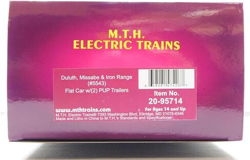 M.T.H. Electric Trains MTH Premier Duluth, MISSABE & Iron Range Flat CAR Trailer O Scale 20-95714-5543 in Saudi Arabia