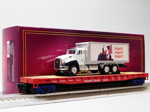 M.T.H. Electric Trains MTH PREMEIR Donald Trump Flat CAR W/Box Truck O Gauge 20-92440C in Kuwait