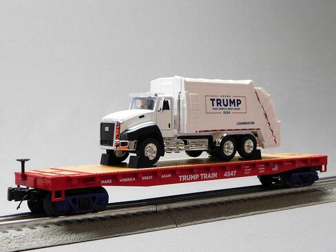 M.T.H. Electric Trains MTH PREMEIR Donald Trump Flat CAR W/Garbage Truck O Gauge 20-92440B in Kuwait