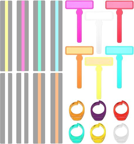 20 Pcs Reading Guide Strips for Kids, Focus Highlighter for Reading with 6 Pcs Colored Rings Dyslexia Tools Guided Strips with Pointers in Saudi Arabia