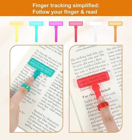 20 Pcs Reading Guide Strips for Kids, Focus Highlighter for Reading with 6 Pcs Colored Rings Dyslexia Tools Guided Strips with Pointers in Saudi Arabia