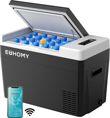 ثلاجة EUHOMY 12 فولت، 31QT(29L) ضاغط كهربائي للتحكم في التطبيق، ثلاجة سيارة -4 درجة فهرنهايت ~ 68 درجة فهرنهايت، ثلاجة محمولة 12/24 فولت تيار مستمر 100-240 فولت تيار متردد، فريزر محمول للتخييم والسفر والقارب in Kuwait
