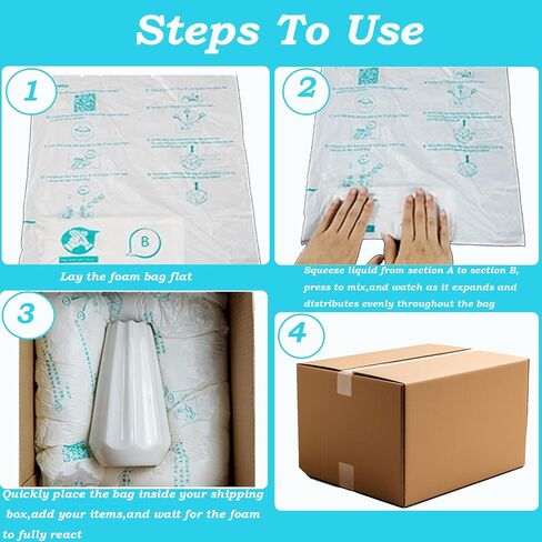 Foam Bag For Shipping, 10pcs Quick Expanding Foam Packaging Bags for Packing, Mailing and Shipping Solutions(14x16inch) in Saudi Arabia