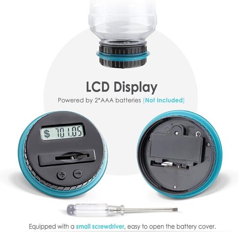 Large Piggy Bank for All Coins - Digital Coin Counting Bank with LCD Counter 1.8L Capacity Coin Bank Money Jar for Adults in Kuwait