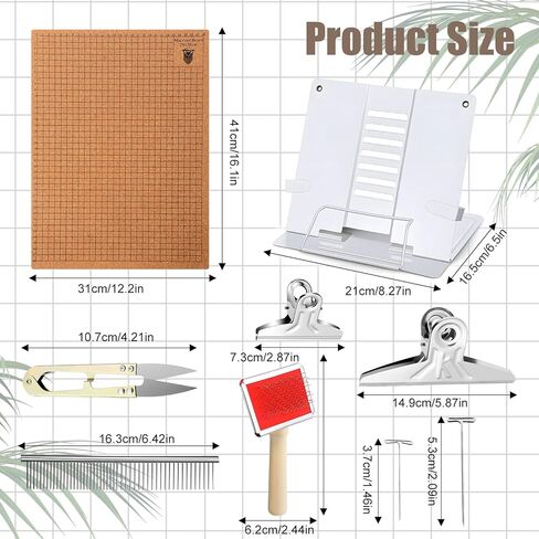 SHENLIU 108 Pcs Macrame Kit 12×16 Inch Macrame Board and Pins, Double Sided Grids Handmade Braiding Making Board, Metal Adjustable Holder, Brush Scissor Ruler for Bracelet Creating, Knotting Creations in Saudi Arabia