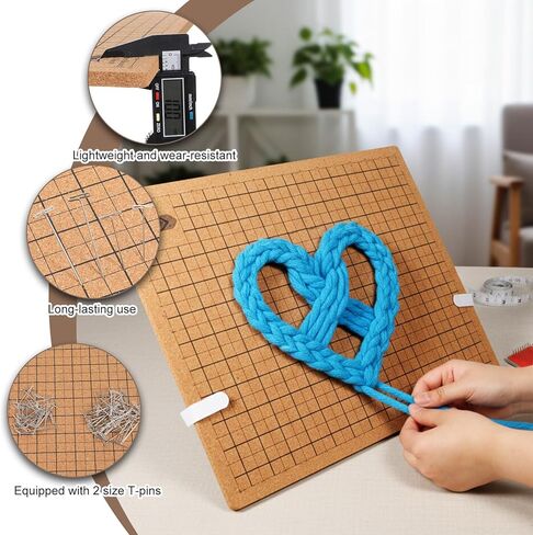 SHENLIU 108 Pcs Macrame Kit 12×16 Inch Macrame Board and Pins, Double Sided Grids Handmade Braiding Making Board, Metal Adjustable Holder, Brush Scissor Ruler for Bracelet Creating, Knotting Creations in Saudi Arabia