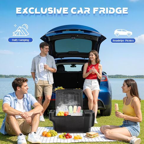 37QT(35L) Car Refrigerator for Tesla Model Y, Portable Freezer/Fridge with APP/Touch Control, Cooler for Tesla -4℉~68℉,12/24V DC/AC, Space-Saving Design for Home, Camping & Road Trips in Saudi Arabia