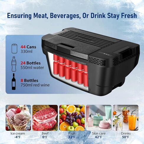 37QT(35L) Car Refrigerator for Tesla Model Y, Portable Freezer/Fridge with APP/Touch Control, Cooler for Tesla -4℉~68℉,12/24V DC/AC, Space-Saving Design for Home, Camping & Road Trips in Saudi Arabia