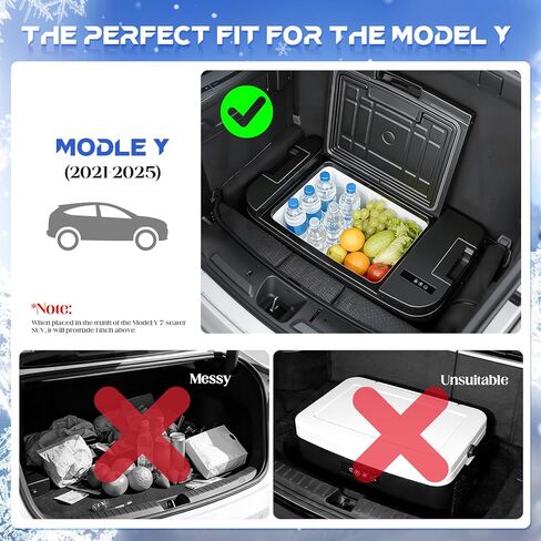 37QT(35L) Car Refrigerator for Tesla Model Y, Portable Freezer/Fridge with APP/Touch Control, Cooler for Tesla -4℉~68℉,12/24V DC/AC, Space-Saving Design for Home, Camping & Road Trips in Saudi Arabia