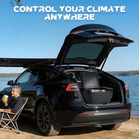 37QT(35L) Car Refrigerator for Tesla Model Y, Portable Freezer/Fridge with APP/Touch Control, Cooler for Tesla -4℉~68℉,12/24V DC/AC, Space-Saving Design for Home, Camping & Road Trips in Saudi Arabia