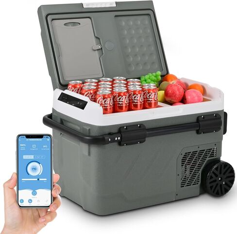 Alpicool 12V Car Refrigerator Portable Fridge Freezer, 62 QT Dual Zone Compressor Cooler with APP Control, Fast Cooling, Electric Cooler for Car Truck, RV, Camping, Travel (12/24V DC & 100-240V AC) in Saudi Arabia