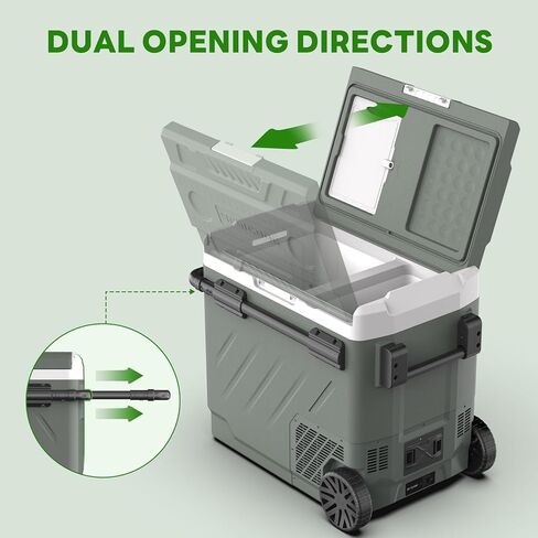 Alpicool 12V Car Refrigerator Portable Fridge Freezer, 62 QT Dual Zone Compressor Cooler with APP Control, Fast Cooling, Electric Cooler for Car Truck, RV, Camping, Travel (12/24V DC & 100-240V AC) in Saudi Arabia