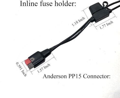 5.91 قدم 14 AWG أندرسون PP15 موصل إلى كابل الطاقة تيار مستمر لمختلف 12 فولت سيارة ثلاجة مبرد محمول ضاغط مبرد كهربائي in Kuwait
