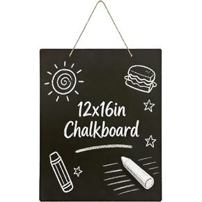 Hanging Chalkboard 12x16 Inch Double-Sided Chalkboard Sign Decorative Blackboard Wall Mounted for Home, Office, Restaurant, Bar (Vertical 1pack) in Saudi Arabia